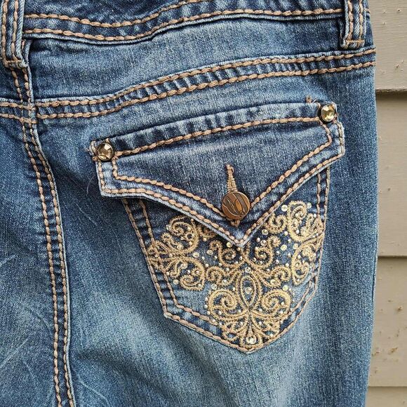 Nine West Cropped Jeans with Bling on the Flap Pockets size 8/29 - Picture 6 of 13